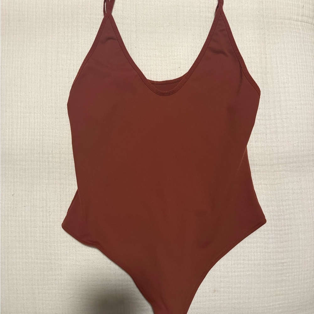 Urban Outfitters Rust Brown Scoop Neck Bodysuit